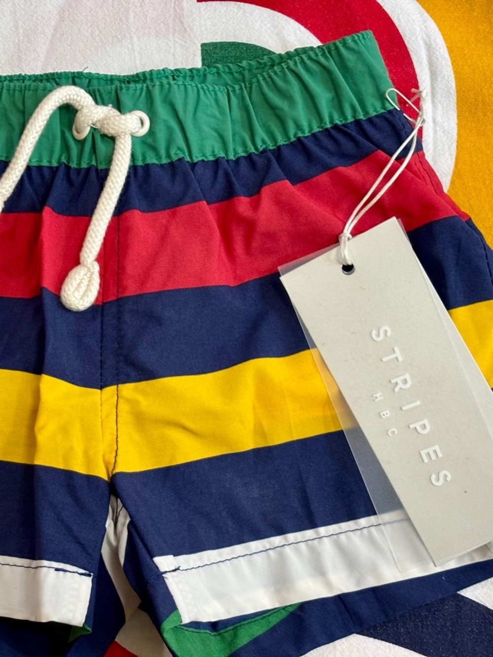 HBC STRIPES INFANT 3-6 months Swim Trunk NWT